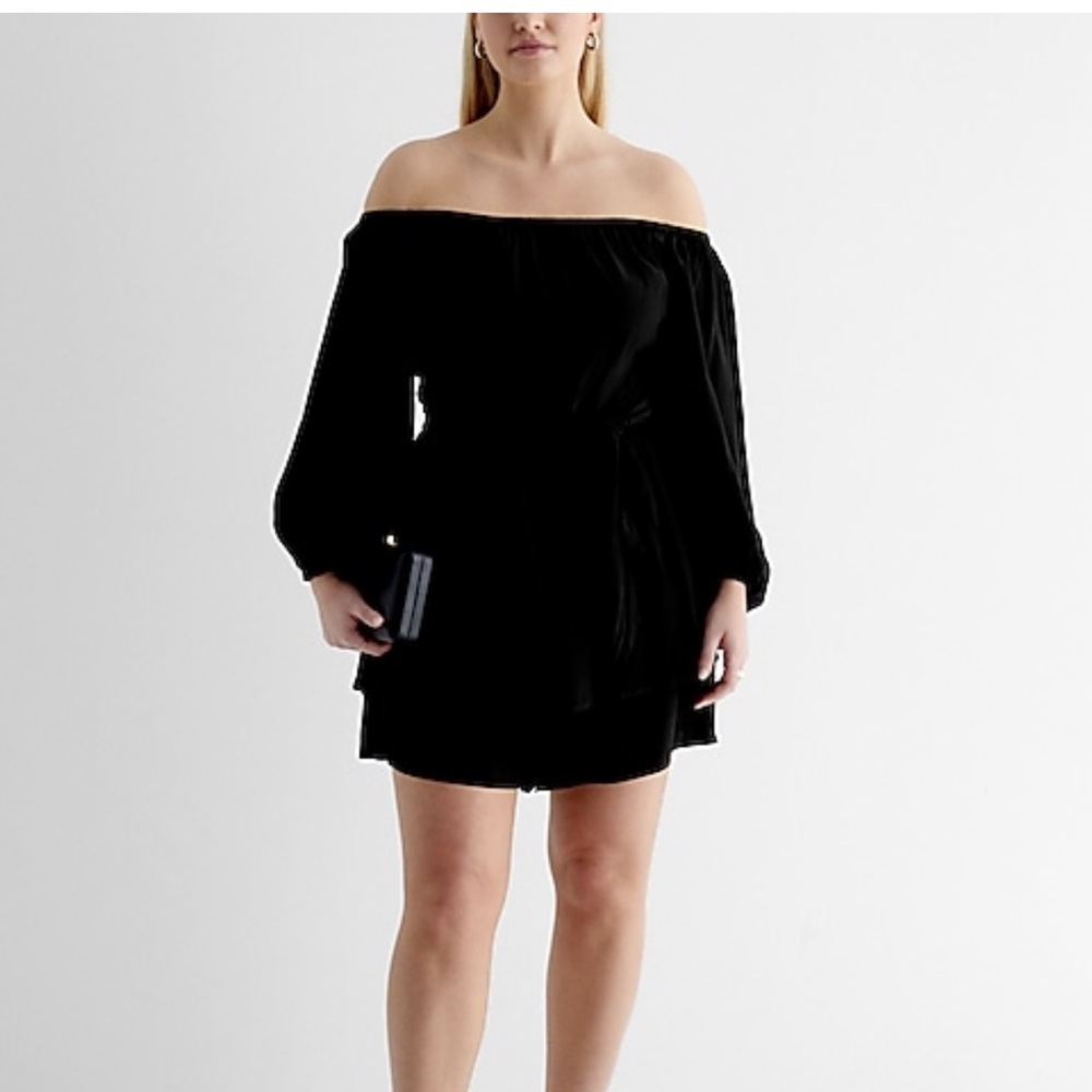 Express Black Long Sleeve Romper